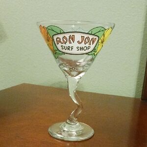 Martini Glass with Floral Design